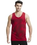 Jockey Men's Printed Regular Fit Vest (9928_Shanghai Red_S)