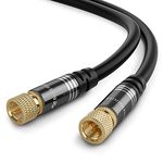 BlueRigger RG6 Coaxial Cable (2M, Male F Type Connector Pin, Gold Plated, Triple Shielded) – Digital Audio Video Coax Cable Cord for HDTV, CATV, Cable Modem, Satellite Receivers