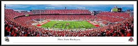 Ohio State Football - Ohio Script - 40.25x13.75-inch Standard Framed Print by Blakeway Panoramas