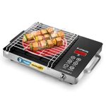 Longway Infralite Pro ICT 2200 W Infrared Induction Cooktop with Free Stainless Steel Grill | Auto Shut Off & Overheat Protection (Black, Touch Control)