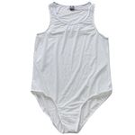 FEESHOW Men's One-Piece High Cut Wrestling Singlet Leotard Bodysuit Bikini Underwear White L