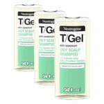 Neutrogena T/Gel Anti-Dandruff Shampoo for Oily Scalp, Fresh Jasmine, 250 ml (Pack of 3)