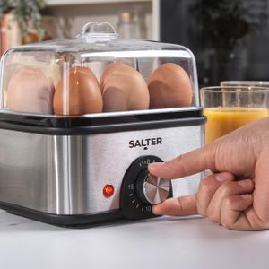 Salter Electric Egg Boiler, 8-Egg Cooker – Soft, Hard & Poached, Silver
