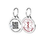 Pet Dwelling Smart Service Dog NFC-QR Code Pet ID Tag - Online Pet Profile - Instant Email Alert - Scan QR Tag GPS Location(NFC-White)