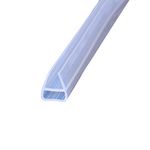 Queenbox Shower Door Seal Strip 120 inches Cuttable Length, Shower Door Sweep for Frameless Glass Door to Stop Shower Water Leaks, 3/8-inch (10mm) Glass Thickness, Clear (U-Type)