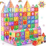 Perbabe Magnetic Tiles, 61PCS Magnetic Building Blocks Stronger Magnetic Toys 3D STEM Montessori Toys Toddler Toys for 3 4 5 6 7 8 Year Old Educational Construction Birthday Gifts