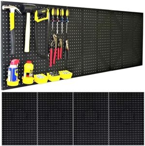 WallPeg (3) Black Plastic Pegboard Panels - 180cm Wide Garage Tool Pegboard - AM 212