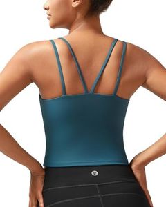 RUNNING GIRL Sports Bras for Women, High Impact Running Strappy Sports Bra Workout Crop Tops with Built in Bras(BX3031 Dark Blue S)