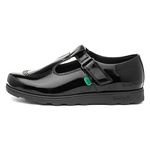 Kickers Kids Girls Fragma T Bar Infant Moc Toe Shoes Black UK C6 (23)