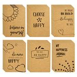 24 Pack Happiness-Themed Journals Bulk Set, Kraft Paper Notebooks with 80 Lined Pages for Kids, Office, School Supplies (10 x 14.5 cm)