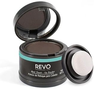 REVO Hairline Powder: Root Touch Up & Loss Cover Up, Instant Gray Cover Up, 48-Hour Powder for Thinning Hair, Men & Women, Adds Volume, Seamless Blend, Long-Lasting Coverage (Dark Brown)