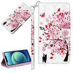 CCSmall for Motorola Moto G41 Wallet Cute Case,3D Stylish Color Painting PU Leather [Wrist Strap] [Card/Cash Slots] Stand Feature Flip Cases Cover for Motorola G31/G41 Tree Cat