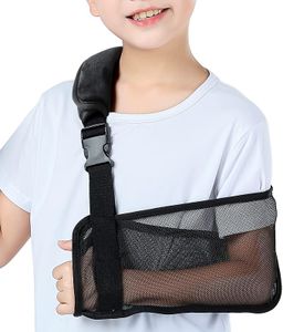 Ledhlth Mesh Kids Arm Sling Black for Shower Shoulder Immobilizer Brace Support for Broken Shoulder Elbow Arm Wrist Injury Children Pediatric Toddler Girls Boys left right, Kids L