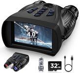 BUSHBINOC Night Vision Goggles, 4K Night Vision Binoculars, 4" HD Screen Binoculars, 10X Digital NightVision for Adults, 4000mAh Battery Gray, 9 Gear Infrared with 32GB TF Card