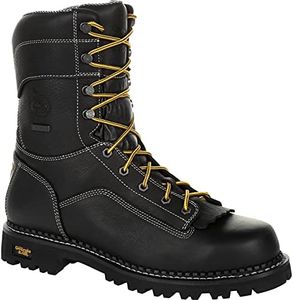 Georgia Boot AMP LT Logger Low Heel Waterproof Work Boot Black