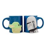 Silver Buffalo Star Wars Mandalorian and The Child 2 Pack Ceramic 3D Sculpted Mug Couple Set, 20 Ounces