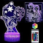 TENVAVA Frozen Night Light 3D LED Light Princess Toy Frozen Illusion Lamp Decor Lamp with Remote Control Unicorn Gift for Girls Birthday Gift (Th3)