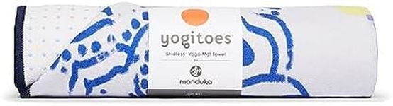Manduka Yogitoes Yoga Towel – Rubber Grip Dots Non-Slip Bottom, Quick Dry Fitness Towel for Hot Yoga, Pilates, Exercise - 71 Inch, Chakra Print
