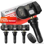 Autel MX-Sensor 2 in 1 (315MHz + 433MHz): Same as OE Sensors for All Cars, 100% Cloneable TPMS Programmable Sensors for Tire Pressure Monitoring System (Rubber Valves, Press-in, Set of 4 Pieces) H