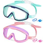 Water Space Kids Swimming Goggles, 2 Pack Swim Goggles for Kids 3-6 6-14 Children Girls Boys Toddler Junior Age 3 4 5 6 7 8 9 10 11 12 13 14 15 Years Old