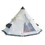 Skandika Tipi Goathi 365 Protect Camping Tent for 6 People, Sewn-in Tent Floor, Mosquito Net, 2.5 m Standing Height, 3000 mm Hydrostatic Head, Steel Poles, Indian Tent, Festival Tent, Outdoor Tent