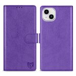 ZZXX iPhone 14 Wallet Case with [RFID Blocking] Card Slot Kickstand Magnetic Closure Leather Flip Fold Protective Phone Case for iPhone 14 Case Wallet(Purple-6.1 inch)