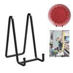 Plate Holder Easel Display Stand - 6 inch Metal Plate Stands for Display - Tabletop Picture Stand - Black Iron Easels for Display Pictures | Photo Frames | Book | Decorative Plates | Plaque - 2 Pack