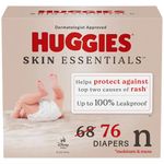 Huggies Size Newborn Diapers, Skin Essentials Baby Diapers, Size Newborn (6-9 lbs), 76 Count