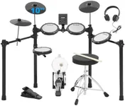 RVONE Electric Drum Set with Kick Hammer Pedal, Electronic Drum Kit for Beginner Adult with 150 Sounds, 10" Cymbals, 4 Quiet Mesh Pads, all-in-one drum set with Throne, Headphones, Sticks