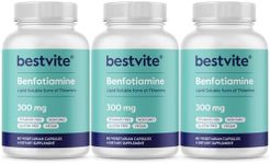 Benfotiamine 300mg (180 Vegetarian Capsules) (3-Pack) No Stearates - No Silicon Dioxide - Vegan - Non GMO - Gluten Free