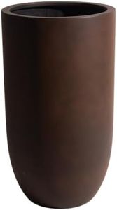 Wil&Vic89s Neptune Round Fiberglass Planter 33.5H x18.9D Indoor Rust