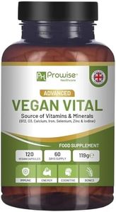 Vegan Vital - Multivitamins Complex 120 Capsules - Vitamins and Minerals Formulation to Support a Plant Based Diet with Calcium, Vitamin B12, Vitamin B2,Vitamin D3, Selenium, Iodine, Iron, Phosphate and Zinc