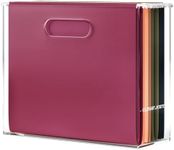 CLASSIC ACRYLIC File Organizer for Desk - This Acrylic Storage Box is great for Office Organization - Its Modern Acrylic Magazine Holder makes a Great Gift for Home/Work Space