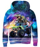 Kinberr Boys Girls Hooded Sweatshirt 3D Galaxy Printed Fleece Hoodies Teens Long Sleeve Novelty Pullovers with Big Pocket 14-16 Years