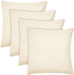 Juvale 4 Pack of Canvas Throw Pillow Covers, 17x17 Blank Pillow Cases (Cream Color, Cotton Material)