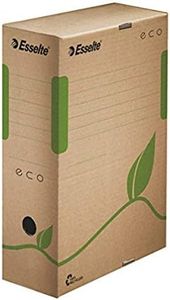 Esselte Ecobox Scatola archivio Eco, Dorso 10 cm, Per formato A4, Cartone ondulato riciclato al 100%, 10 x 32.7 x 23.3 cm, Marrone (Ocra), 25 pezzi, 623917