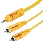 KEBILSHOP 30 Feet 3.5Mm Male To 2Rca Male Stereo Audio Cable Aux To Rca Cable 10 Meter For Smartphones, Laptop, Computer, Speakers, Hdtv (Yellow)