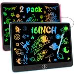 Electight 2PC16 Inch Light Up LCD Writing Tablet, Colorful Doodle Scribbler Pad with Lock & Delete Function, Drawing Board for Kids Age 3-9 Year Old Girls Boys, Learning Gift & Educational Toys