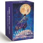 Celestial Tarot Deck, Tarot Cards with Guidebook, Tarot Cards for Beginners, Shadow and Light Divination Deck for Self-Discovery