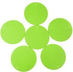 Spatlus Countertop Protector Heat Resistant Trivets for Hot Pots and Pans - Non-Slip Insulated Heat Pads for Kitchen Counter Green Pack of 6