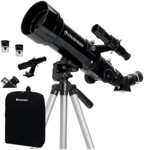 21035 Travel Telescope 70mm f/5.7 AZ Refractor Telescope Kit, Black, 70 with Backpack