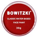 Bowitzki 30g Professional Face Paint Body Paint Water Based Face painting Makeup Safe for Kids and Adults Split Cake Single Color (Red)