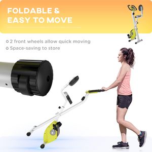HOMCOM Folding Exercise Bike – Compact Indoor Cardio, Yellow