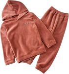 Tranding-Outfit Dresses Winter Set Fleece Tracksuit Full Sleeves T-Shirt and Pant Set for Baby Sweatshirt Boys and Girls Winter Clothing Pack oF 1 (Brwon, 7-9 Year)