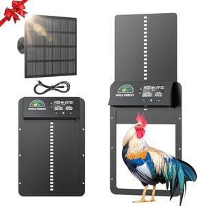 SMILE FOREST Automatic Chicken Coop Door with Light Sensor & Timer Control - Multi-Mode Chicken Door Opener with Solar Charging