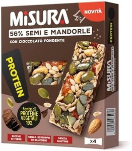 Misura Protein Barretta con Semi, Mandorle e Cioccolato Fondente | Ricca di Fibre e fonte di Proteine Vegetali | Packaging esterno in Carta Certificata FSC| Confezione da 120 grammi