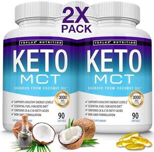 Keto MCT Oil Capsules Ketosis Diet - 2000mg Natural Pure Coconut Oil Extract Pills to Support Ketogenic Diet, Source of Energy, Easy to Digest for Men Women, Vegan, 90 Softgels, Toplux Supplement