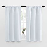 NICETOWN Greyish White Window Curtain Panels - Thermal Insulated Rod Pocket Room Darkening Curtain Sets for Bedroom (Greyish White, 2 Panels, 34 by 45)