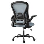 Sytas Office Chair, Ergonomic Home Desk Chair, Computer Mesh Desk Chair Lumbar Support, Flip-up Arms and Height, Adjustable(Dark Grey)