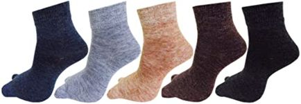 RC. ROYAL CLASS Women's Woolen Ankle Length Multicolored Socks(Pack of 5 Pairs)(Free size)